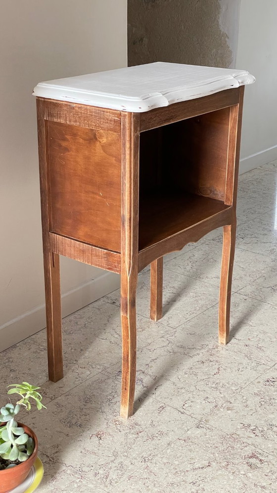 Image 1 of Comodino vintage bianco e legno