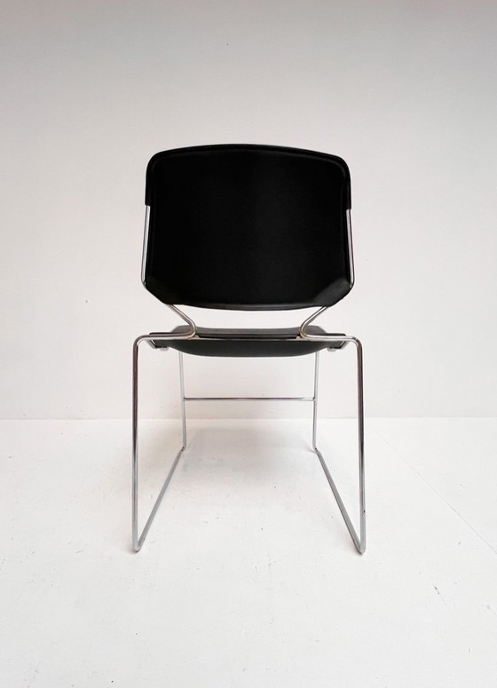 Image 1 of Set of 6 black Matrix Krueger chairs by Thomas Tolleson, 1970s
