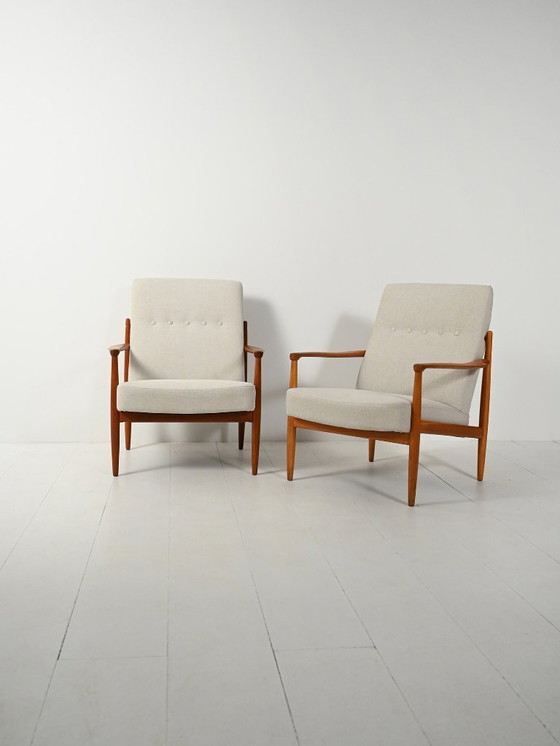 Image 1 of Coppia di poltrone scandinave in teak, anni '50-'60