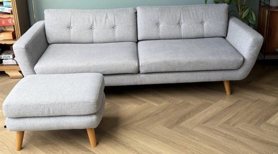 Image 1 of Vera 3-zitsbank met Georg voetenbank CoolGrey