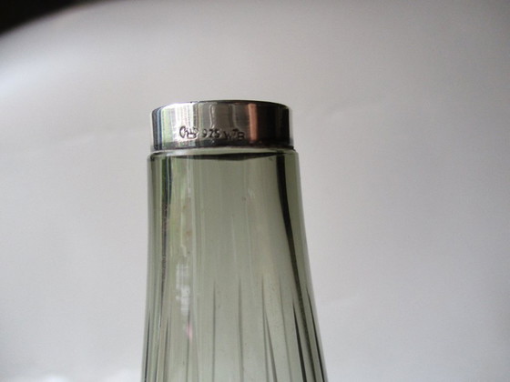 Image 1 of Jarrón soplado a boca con borde de plata 925, Wilhelm Binder, circa 1930 (alemán).