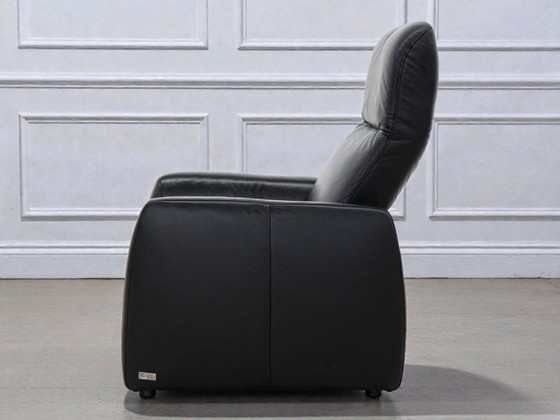 Image 1 of W. Schilling Ergoline – Lujoso sillón reclinable de cuero negro