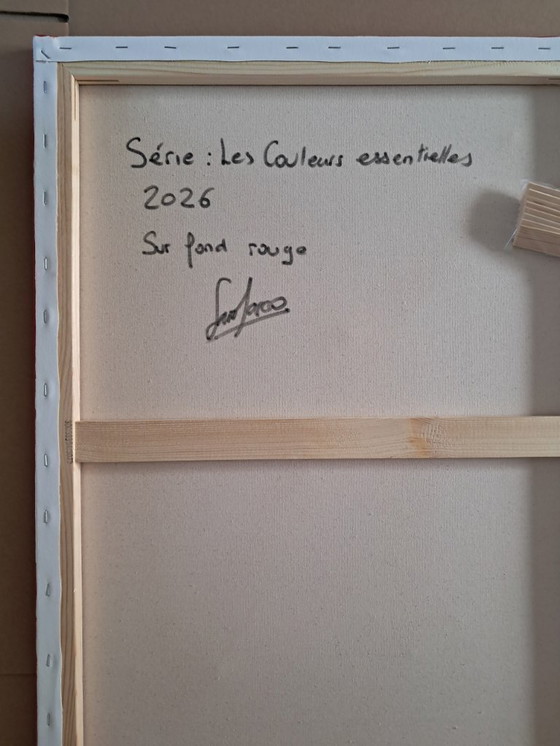 Image 1 of Enzo SAN MARCO - Couleurs essentielles sur fond rouge - Tableau d'artiste