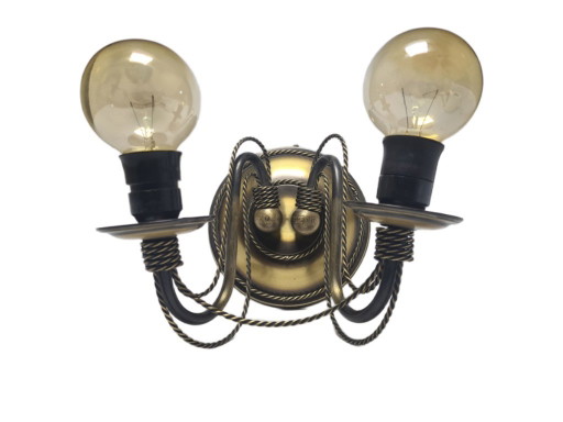Applique murale Art nouveau à deux bras, Pologne, années 1970 – wandlampen, Metal