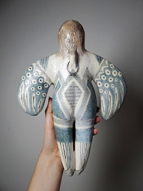 Image 1 of Vintage gestileerde keramische wandsculptuur van een zeemeermin