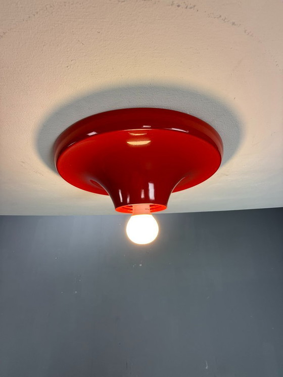 Image 1 of Lampada da parete o soffitto "Light Ball" in metallo rosso Castiglioni per Flos, Italia anni '70