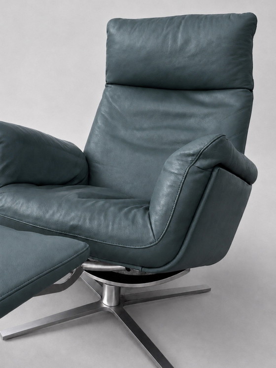 FSM Shelby Relaxfauteuil — Petrol Nappaleder – Verstelbare relaxstoel, Leather, Metal (photo 5 of 14)