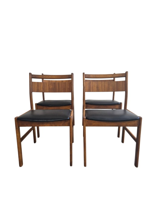 4 x Vintage Deense Thorsø Støle (T.S.M.) Stoel – eetkamerstoelen, Wood, Skai (photo 2 of 15)