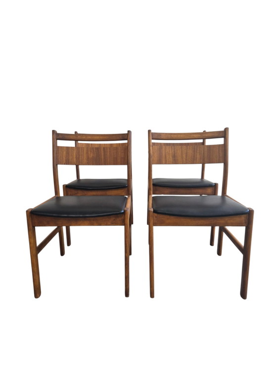 4 x Vintage Danish Thorsø Støle (T.S.M.) Dining Chair – Wood, Skai (photo 2 of 15)