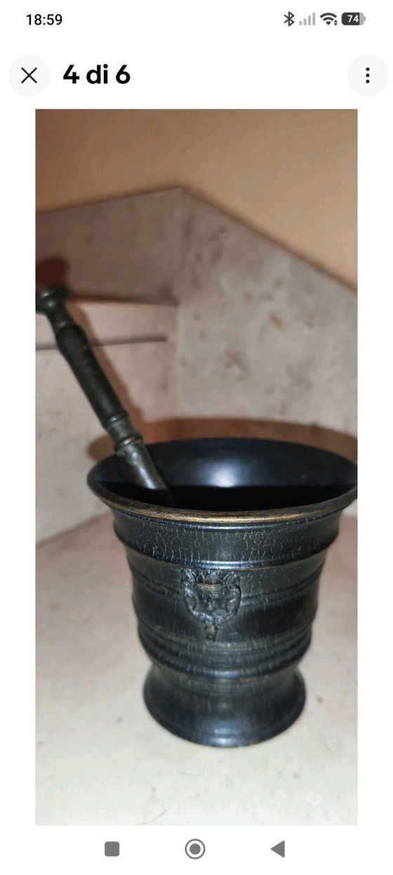 Mortero y maja de bronce antiguo, 750 g – Objetos decorativos, Bronze (photo 5 of 6)