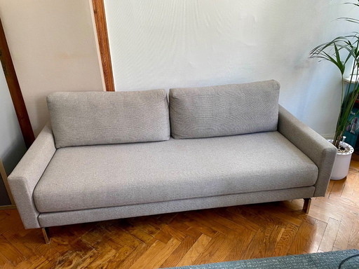 Rolf Benz fabric sofa gray (+ with matching armchairs possible)