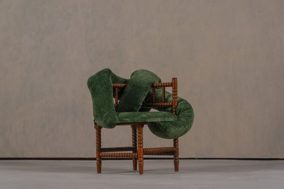 Image 1 of Sedie Bobbin vintage, reinterpretate da Corina Olaru, Olanda, anni '30, set da 2
