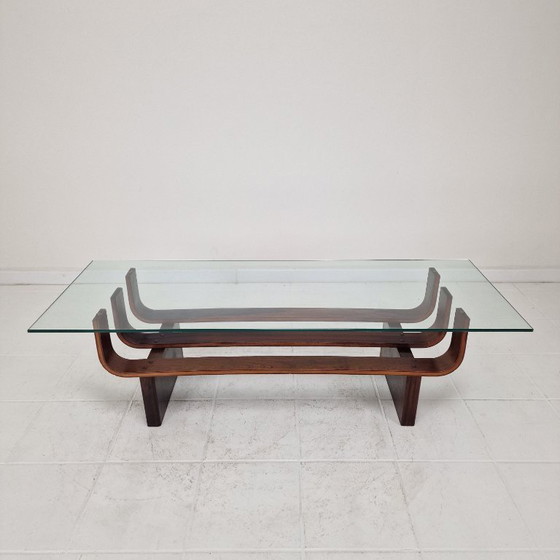 Image 1 of Elegant Mid-Century Teak Coffee Table by James Brown for T.H. Brown 1970's