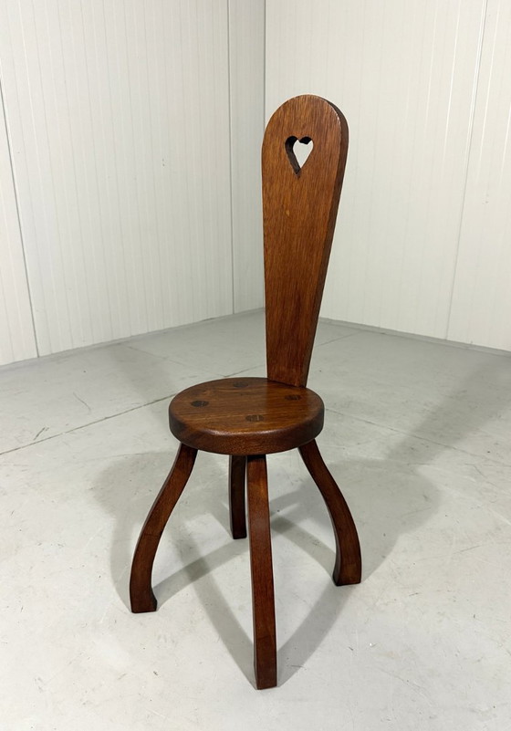 Image 1 of Brutalist rustic stool side table plant table 1960's