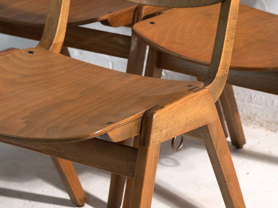 Vintage Thonet dining chairs (c.1950). Set of 4 pieces (photo 16 of 40)