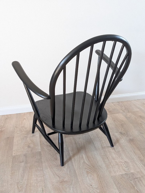 Image 1 of Vintage Ercol Windsor fauteuil - Model 305 (op maat gemaakt in zwart)