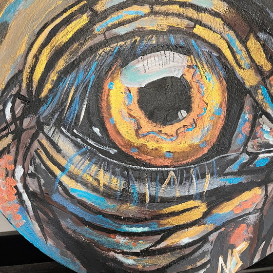 Painting Elephant Eye Round 50 cm – Art, Canvas (photo 8 of 9)