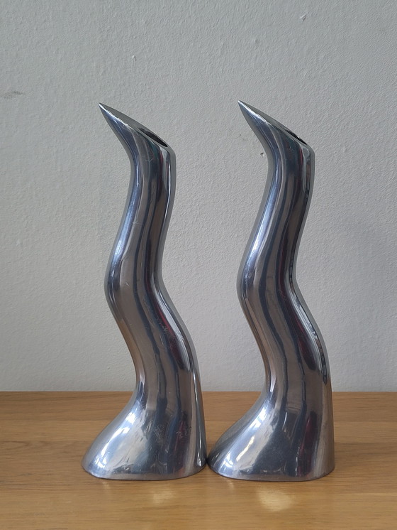Image 1 of 2x vintage iKEA candlestick Anatomi Anna Everlund 
