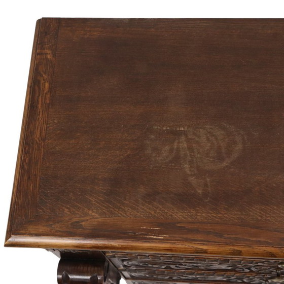 Vintage Oak Sculpted Chest of drawers Mythical Figures – Wood (photo 22 of 25)