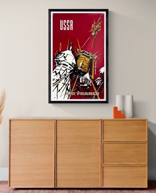 ✈️ Air France UdSSR – ca. 1967 – Originalplakat von Georges Mathieu | 100 × 60 cm | Frankreich