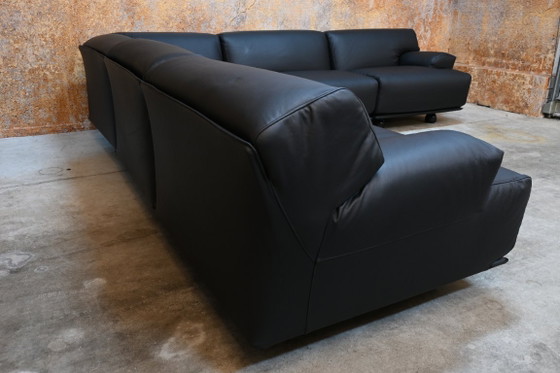 Refurbished Unique black leather Cassina Fiandra Modular sofa – Modern (photo 7 of 10)