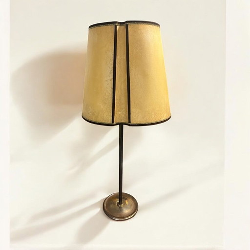 Beeindruckende Art Deco Stehlampe/ Bodenlampe aus patiniertem Messing