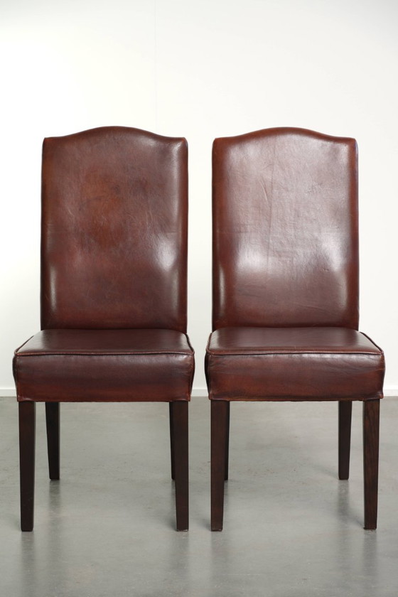 6x Bonitas Y Cómodas Sillas de comedor De Piel De Oveja De Estilo Inglés – Leather, Klassiek (photo 2 of 15)