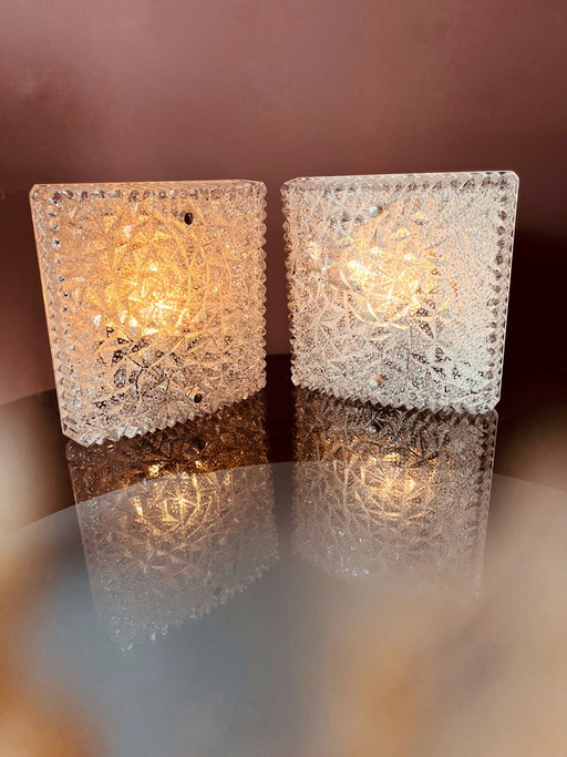 Set Hoffmeister ijsglazen wandlampen
