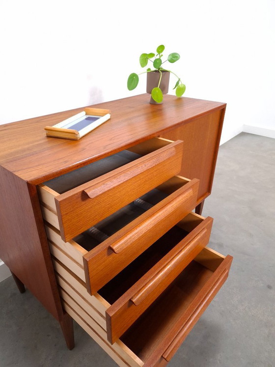Image 1 of Teak sideboard with 4 drawers and wooden handles, Bornhold