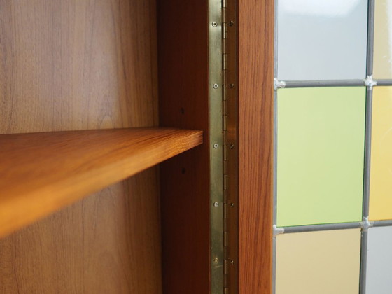 Danish Teak Corner Display Cabinet From The 1960s With Leaded Glass Doors – Wood (photo 15 of 15)