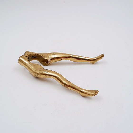 Image 1 of Vintage brass nutcracker in the shape of a woman's legs, 1970s