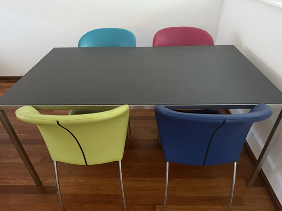 Image 1 of Metaform Eettafel + Montis Eetkamerstoelen