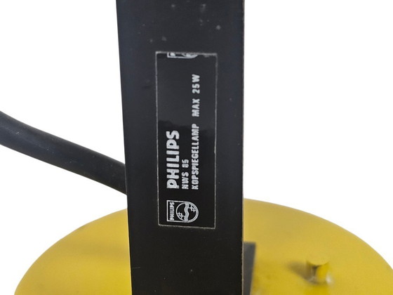 Image 1 of Philips - NWS 85 - spot mural - éclairage futuriste - jaune - années 70