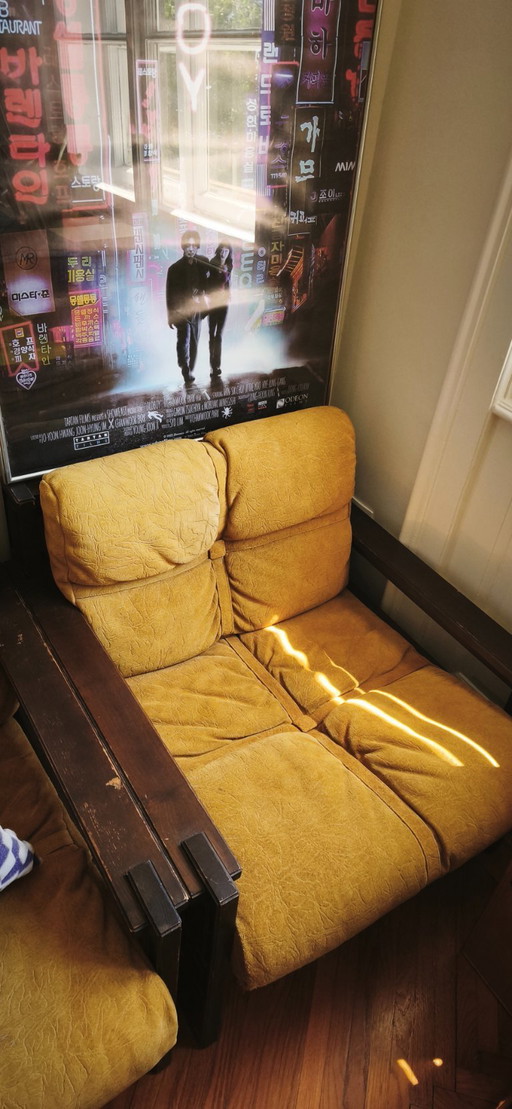 Rare Brutalist Modular Lounge Set, 1970s – 8-Piece Vintage Seating Group