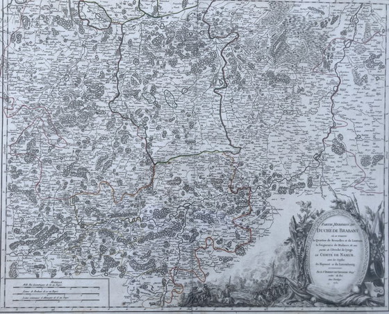 Engraving Duchy of Brabant (South) from 1752 - Vaugondy – Lithographs & prints, Glass, Wood (photo 4 of 5)