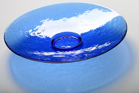 Image 1 of Mid-Century Murano Glass Plate: Cobalt Blue Guido Ferro Centerpiece
