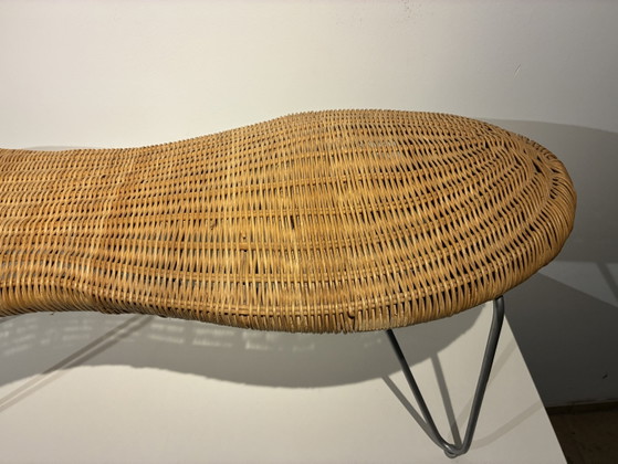 Banc IKEA en rotin couleur cacahuète – un classique du design des années 1990 – Tabourets, Rattan, Metal (photo 6 of 11)