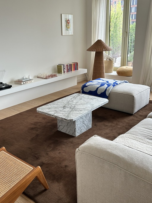 Vintage Carrara marble coffee table, Italy 1980s 