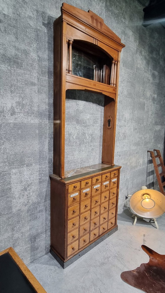 Image 1 of Apothecary Cabinet Drawers Antique Pharmacy Cabinet