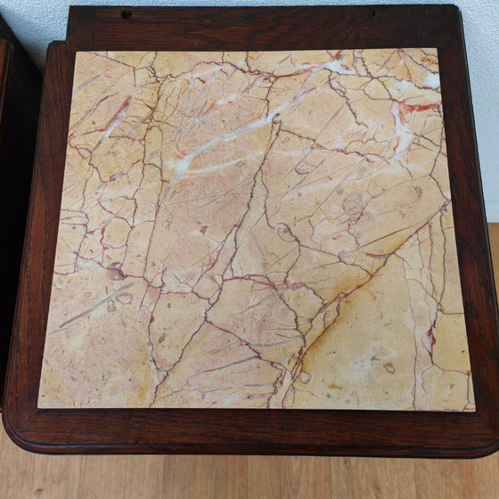 Image 1 of Set di comodini antichi vintage con piani in marmo. PREZZO FISSO