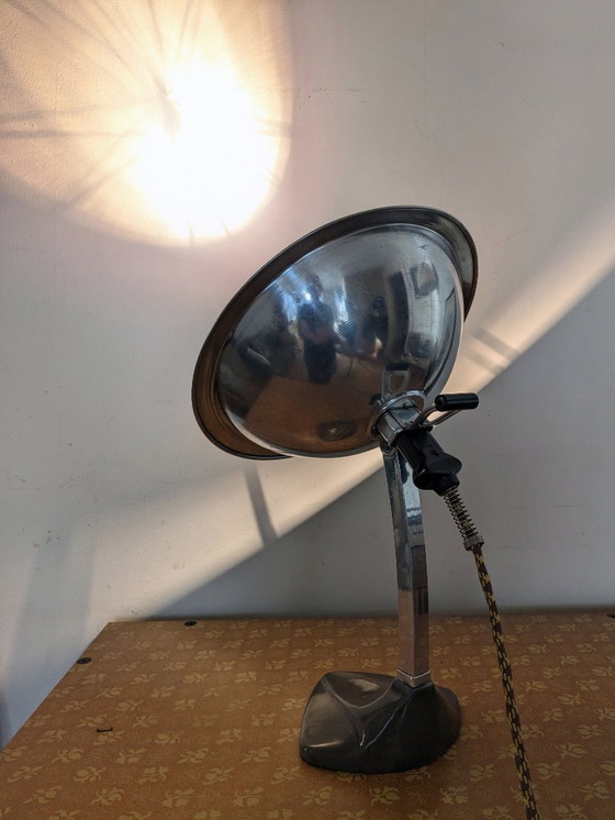 Image 1 of Lámpara parabólica Cobra con base de hierro fundido esmaltado, Art Nouveau.