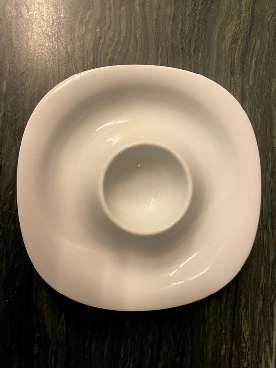 Image 1 of 5 Egg cups - Rosenthal Suomi Weiss - Square - Ø 13,2 cm - h 2,6 cm, Porcelain White