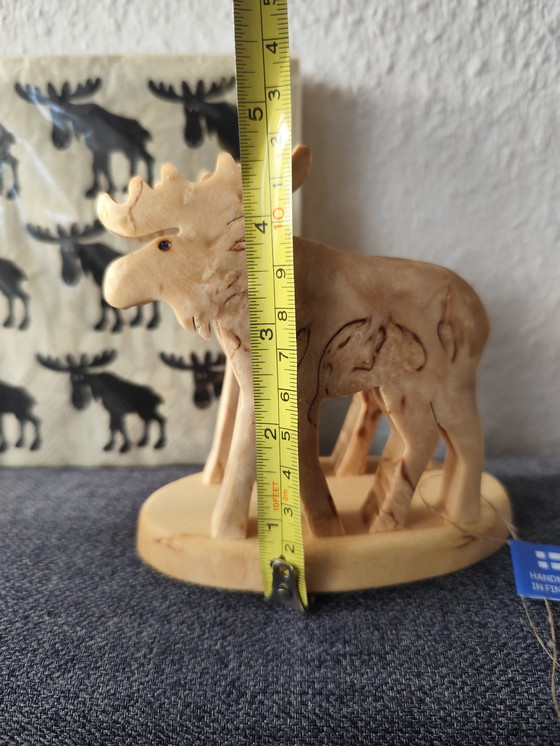 Image 1 of Handmade birchwood napkin holder – moose shape | Finland