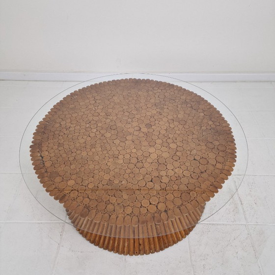 Image 1 of Sheaf of Wheat Bamboo Coffee Table by McGuire, USA, circa 1970