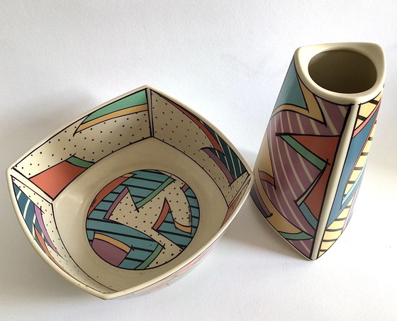 Image 1 of Rosenthal Dorothy Hafner Flash Eine Vase und eine Schale