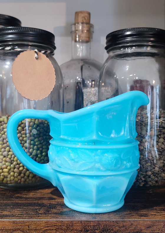 Image 1 of Vintage opaline glass pitcher/creamer