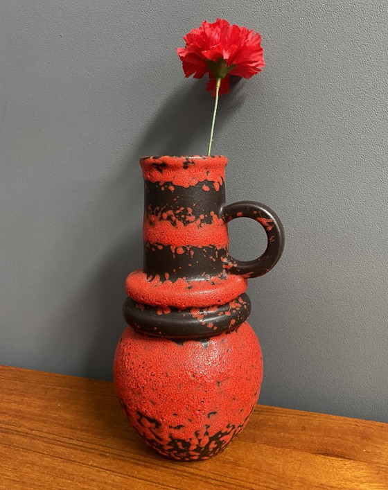 Scheurich Vase Model 428-26 Red And Black West Germany Pottery – Ceramic (photo 5 of 12)
