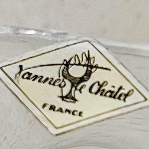 Image 1 of Vintage Vannes le Châtel France dog figurine bowl crystal 1970's