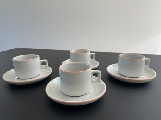 Image 1 of 4x tazas y platillos de diseño holandés Driehoek Huizen