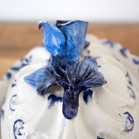Image 1 of Soupière vintage en céramique italienne, signée Giovannis Filber, style Capodimonte
